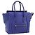 Céline Borsa a mano CELINE Luggage Micro Shopper in pelle blu e oro Auth 201981A D'oro
