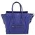 Céline Borsa a mano CELINE Luggage Micro Shopper in pelle blu e oro Auth 201981A D'oro - vista 13