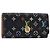 LOUIS VUITTON Multicolor Multicles 4 Key Case Black M93732 LV Auth hk4079 Nero