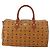 Bolsa Boston MCM Logogram Vicetos PVC Couro Marrom Dourado Auth 199670 - vista 13
