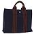 Hermès Borsa HERMES Fourre Tout PM cotone Navy Silver Auth 199880 Argento Blu navy