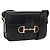 Céline Borsa a tracolla CELINE Horsebit in pelle nera e oro Auth 197762A Nero D'oro