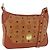 Borsa a tracolla MCM Vicetos in pelle marrone tono oro Auth BA15404