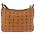 Borsa a tracolla MCM Vicetos in pelle marrone tono oro Auth BA15404 - vista 2