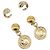 GIVENCHY Celine Earring metal 2 Set Gold Tone Auth ka6049