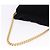 Céline Borsa a tracolla con catena CELINE Suede Black Gold Tone Auth 198925A Nero - vista 7