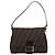 Borsa a tracolla FENDI Zucca Canvas Mamma Baguette Marrone Argento Auth 199802V - vista 13