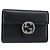 GUCCI Key Case Leather Black Silver Auth bs36907 Silvery