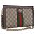 Borsa GUCCI GG Supreme Chain Web Sherry Line PVC Beige Oro 503877 Auth ka5977V D'oro