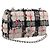 Borsa a tracolla CHANEL Mini Matelasse 20 in tweed Bianco Argento CC Auth 202073SM