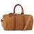 Borsa Boston MCM Logogram Vicetos PVC Leather 2way Brown Gold Auth 199620 Marrone D'oro