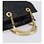 Borsa a mano FENDI Macaroni in pelle nera e oro Auth 199827 Nero D'oro - vista 7