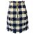 Balmain Minirock mit hoher Taille in Creme / Marineblau Gingham mit Goldknöpfen - Ansicht 2