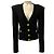 Balmain Rippstrick-Cardigan in Schwarz mit V-Ausschnitt und Goldknöpfen