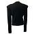 Balmain Rippstrick-Cardigan in Schwarz mit V-Ausschnitt und Goldknöpfen - Ansicht 3