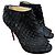 Christian Louboutin Botines peep-toe ante negro