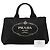 Borsa Tote Satchel Prada in tela Canapa con logo nera Nero - vista 7