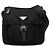 Bolsa Messenger Prada Tessuto preta com fivela e zíper Preto