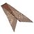 Sciarpa in crepe di seta Louis Vuitton Monogram con stampa leopardata marrone