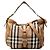Borsa Hobo Satchel Burberry Medium House Check Canvas Beige