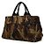 Borsa Tote Prada Large in tela Canapa camouflage stampata marrone - vista 2