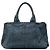 Borsa Tote Satchel Prada Denim Canapa Logo blu