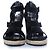 Balenciaga, sandalo wedge in camoscio nero - vista 5