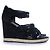 Balenciaga, sandalo wedge in camoscio nero - vista 6