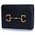 Gucci, tarjetero cartera Horsebit 1955 de piel Negro