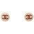 Chanel Coco Mark Circle Ohrringe Rot Golden