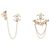 Orecchini Ear Cuff Chanel Coco Mark Swing Chain D'oro
