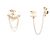 Orecchini Ear Cuff Chanel Coco Mark Swing Chain D'oro - vista 2