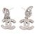Pendientes de botón Chanel Coco Mark Silver/Clear Plata
