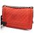 Borsa a tracolla Chanel Boy in pelle di vitello grana rossa Rosso - vista 11