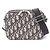 Borsa a tracolla Christian Dior Dior Strap Zip Pouch Oblique Beige Blu navy