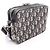 Borsa a tracolla Christian Dior Dior Strap Zip Pouch Oblique Beige Blu navy - vista 2