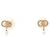 Orecchini Christian Dior Tribal CD Logo Bianco D'oro