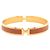 Bracciale Hermès Olympe in Pelle Marrone Oro D'oro