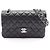 Chanel Matelassé Double Flap Schultertasche Schwarz