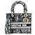 Borsa a mano media Lady D-Lite Christian Dior Plan de Paris Nero Bianco