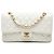Borsa a tracolla Chanel Coco Mark Double Flap Matelassé Bianco