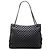 Chanel Matelassé gesteppte Chain Tote Bag Silber Marineblau