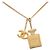 Colar com motivo de frasco de perfume Chanel Coco Mark Dourado - vista 2