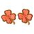 Chanel Coco Mark Clip-Ohrringe mit Kleemotiv Pink Golden