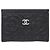 Chanel 82286 Tarjetero de piel de becerro granulada negra Negro