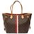 Borsa LOUIS VUITTON Neverfull in Tela Marrone - 103888 - vista 4