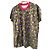 Autre Marque Camiseta verde a cuadros con flores moradas Roja Púrpura