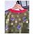 Autre Marque Camiseta verde a cuadros con flores moradas Roja Púrpura - vista 4