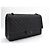 Chanel So Black Borsa a Tracolla Doppia Patta Pelle Chevron Nero - vista 3