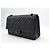 Chanel So Black Borsa a Tracolla Doppia Patta Pelle Chevron Nero - vista 4